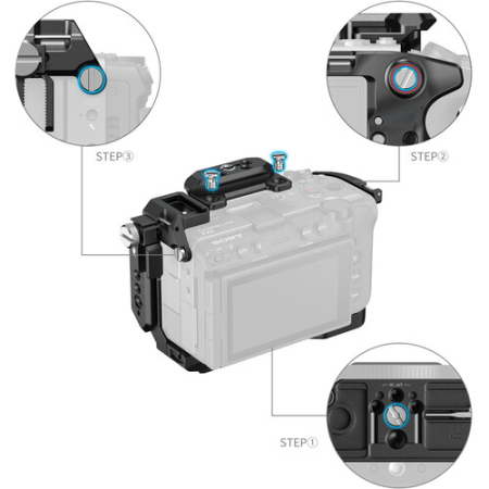 SmallRig 6776 - klatka do Sony FX5 (HawkLock, Arca-Swiss, zacisk kabla) - instrukcja montażu